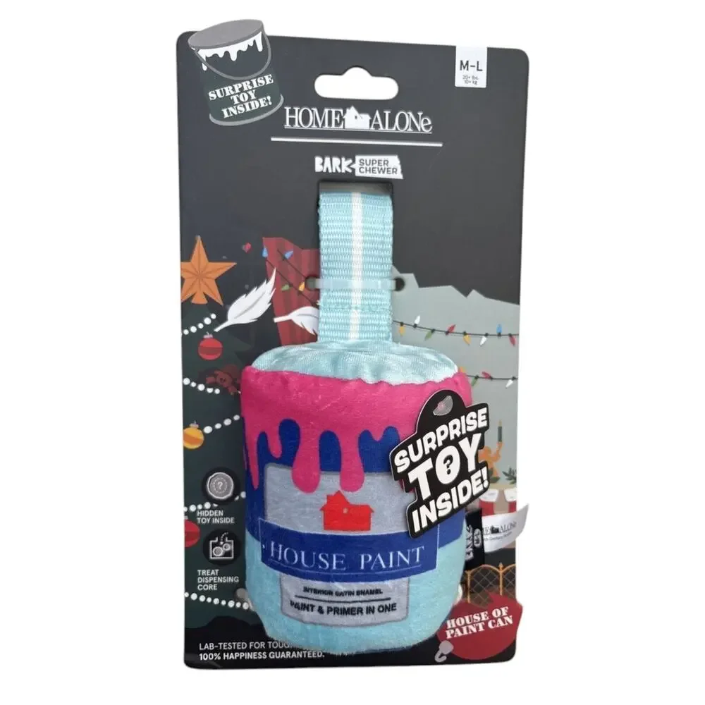BARK Super Chewer Home Alone Dog Toy Paint Can Treat Dispensing‎ Tug Thrash Toss
